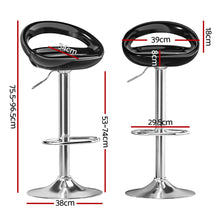 Bar Stools Kitchen Dining Counter Chairs Gas Lift Swivel x2