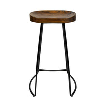 Set of 2 Backless Elm Wood Bar Stools 75cm - Black - Cheap Choices