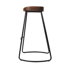 Set of 2 Backless Elm Wood Bar Stools 75cm - Black - Cheap Choices