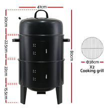 Grillz 3-in-1 Charcoal BBQ Smoker - Black - Cheap Choices