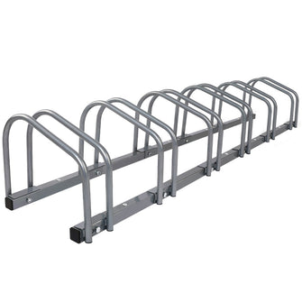 6 Bike Floor Parking Rack Stand Silver - Cheap Choices