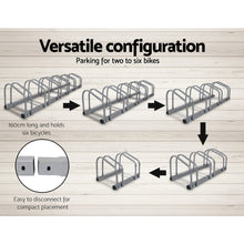 6 Bike Floor Parking Rack Stand Silver - Cheap Choices