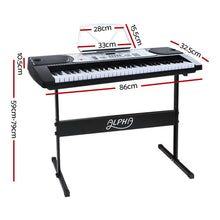 61 Keys Beginner Electronic Piano Keyboard LED Electric Silver with Music Stand