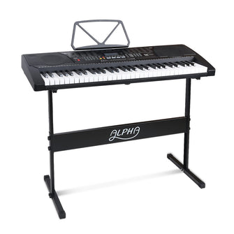 61 Key Lighted Electronic Piano Keyboard LCD Electric w/ Holder Music Stand