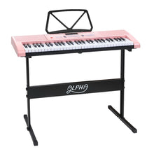 Pink 61 Key Lighted Electronic Piano Keyboard LED Electric Holder Music Stand