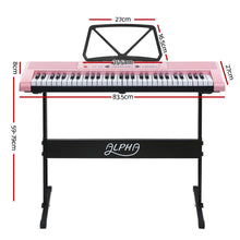 Pink 61 Key Lighted Electronic Piano Keyboard LED Electric Holder Music Stand