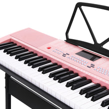 Pink 61 Key Lighted Electronic Piano Keyboard LED Electric Holder Music Stand