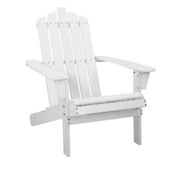 Outdoor Sun Lounge Beach Chair Wooden - White - Cheap Choices