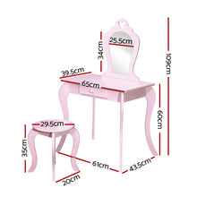 Pink Kids Vanity Dressing Table Stool Set Mirror - Cheap Choices