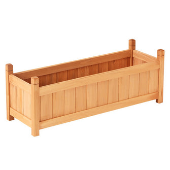 Raised Wooden Planter Outdoor Box Vegetables 90x30x33cm