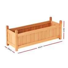 Raised Wooden Planter Outdoor Box Vegetables 90x30x33cm