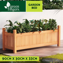 Raised Wooden Planter Outdoor Box Vegetables 90x30x33cm