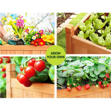 Raised Wooden Planter Outdoor Box Vegetables 90x30x33cm