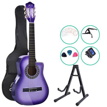 KIDS 34" Inch Guitar Acoustic Cutaway Wooden Purple with Accessories - Cheap Choices