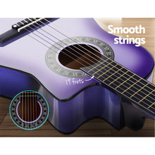 KIDS 34" Inch Guitar Acoustic Cutaway Wooden Purple with Accessories - Cheap Choices