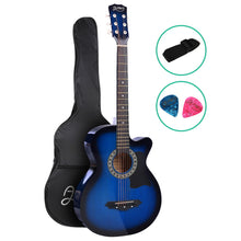 ADULTS 38" Inch Wooden Acoustic Guitar Blue - Cheap Choices