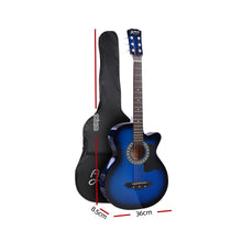 ADULTS 38" Inch Wooden Acoustic Guitar Blue - Cheap Choices