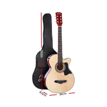 ADULTS 38"  Wooden Acoustic Guitar with Accessories Natural Wood - Cheap Choices