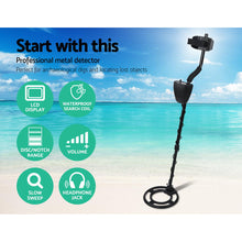 LCD Screen Metal Detector easy hold with Headphones - Black