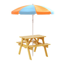 Outdoor Table and Chairs Picnic Bench Seat Umbrella Set Wooden