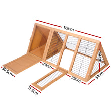 Rabbit Hutch Wooden Chicken Coop Pet Hutch 119cm x 51cm x 44cm