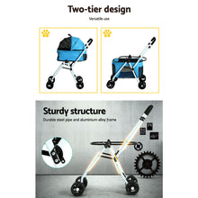 Pet Stroller Large Carrier Travel Foldable 4 Wheels Double