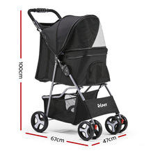 i.Pet 4 Wheel Pet Stroller - Black - Cheap Choices