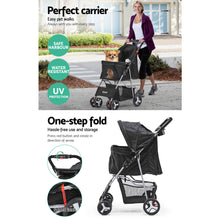 i.Pet 4 Wheel Pet Stroller - Black - Cheap Choices