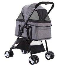 i.Pet Pet Stroller Dog Carrier Foldable Pram 3 IN 1 Middle Size Grey - Cheap Choices