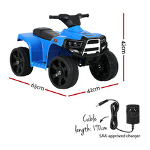 Ride On ATV Quad Motorbike Car 4 Wheel Electric Toys Battery Blue