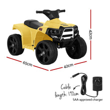 Ride On ATV Quad Motorbike Car 4 Wheel Electric Toys Battery Yellow