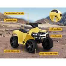 Ride On ATV Quad Motorbike Car 4 Wheel Electric Toys Battery Yellow