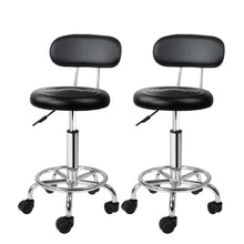 2X Salon Stool Swivel Backrest Chair  Hydraulic Height