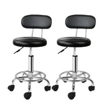 2X Salon Stool Swivel Backrest Chair  Hydraulic Height