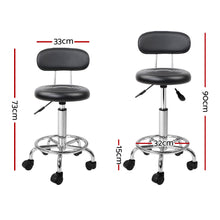 2X Salon Stool Swivel Backrest Chair  Hydraulic Height