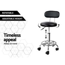 2X Salon Stool Swivel Backrest Chair  Hydraulic Height