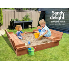 Keezi Wooden Outdoor Sandpit Set - Natural Wood - Cheap Choices