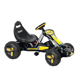 Pedal Powered Go-Kart for Children (Black) Ride & Steer/ 4-Wheel