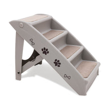 Furtastic Foldable Pet Stairs in Grey - 50cm ramp with Non-Slip Mat