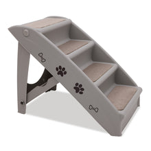 Furtastic Foldable Pet Stairs in Grey - 50cm ramp with Non-Slip Mat