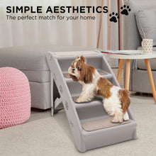 Furtastic Foldable Pet Stairs in Grey - 50cm ramp with Non-Slip Mat