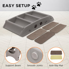 Furtastic Foldable Pet Stairs in Grey - 50cm ramp with Non-Slip Mat