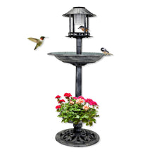 Garden Greens 1M Bird Bath Solar Power With Feeding Station and Lights