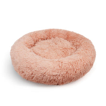 Pet Dog Bedding Warm Plush Round Comfortable Pink M 70cm