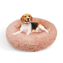 Pet Dog Bedding Warm Plush Round Comfortable Pink M 70cm