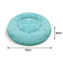 Pet Dog Bed Warm Plush RoundSleeping kennel  bed Green M 70cm