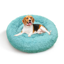 Pet Dog Bed Warm Plush RoundSleeping kennel  bed Green M 70cm