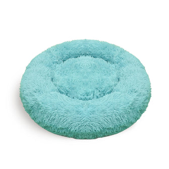 Pet Dog Bedding Warm Plush Round Comfortable Green 100cm