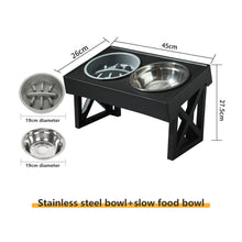 Adjustable Height Double Bowl Pet Food and Water Feeder