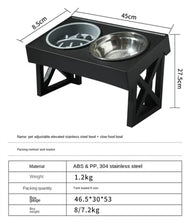 Adjustable Height Double Bowl Pet Food and Water Feeder